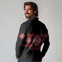 Aotearoa Atua Tumatauenga Personalised Long Sleeve Polo Shirt Maori God Of War Taniko Motifs LT14 - Polynesian Pride