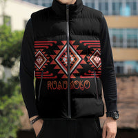 Aotearoa Atua Ruaumoko Personalised Sleeveless Puffer Jacket Maori Powerful God Taniko Motifs LT14 - Polynesian Pride