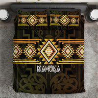 Aotearoa Atua Mahuika Bedding Set Maori Goddess Of Fire Taniko Motifs LT14 Yellow - Polynesian Pride