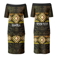 Aotearoa Atua Mahuika Personalised Couples Matching Puletasi and Hawaiian Shirt Maori Goddess Of Fire Taniko Motifs LT14 - Polynesian Pride