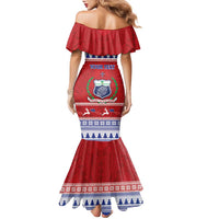 Personalised Toa Samoa Rugby Christmas Family Matching Mermaid Dress and Hawaiian Shirt Ula Fala Samoan Pattern Red LT14 - Polynesian Pride