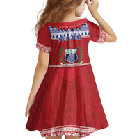 Personalised Toa Samoa Rugby Christmas Family Matching Tank Maxi Dress and Hawaiian Shirt Ula Fala Samoan Pattern Red - Polynesian Pride