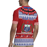 Personalised Toa Samoa Rugby Christmas Rugby Jersey Ula Fala Samoan Pattern Red - Polynesian Pride