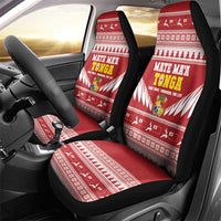 Tonga Rugby Christmas Car Seat Cover Mate Maa Tonga Ngatu Pattern - Polynesian Pride