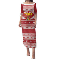 Personalised Tonga Rugby Christmas Family Matching Puletasi and Hawaiian Shirt Mate Maa Tonga Ngatu Pattern - Polynesian Pride