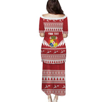 Personalised Tonga Rugby Christmas Family Matching Puletasi and Hawaiian Shirt Mate Maa Tonga Ngatu Pattern - Polynesian Pride