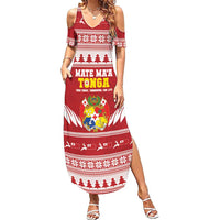 Personalised Tonga Rugby Christmas Family Matching Summer Maxi Dress and Hawaiian Shirt Mate Maa Tonga Ngatu Pattern - Polynesian Pride