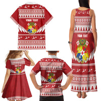 Personalised Tonga Rugby Christmas Family Matching Tank Maxi Dress and Hawaiian Shirt Mate Maa Tonga Ngatu Pattern - Polynesian Pride