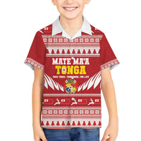 Personalised Tonga Rugby Christmas Family Matching Tank Maxi Dress and Hawaiian Shirt Mate Maa Tonga Ngatu Pattern - Polynesian Pride
