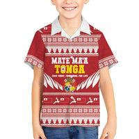 Personalised Tonga Rugby Christmas Family Matching Tank Maxi Dress and Hawaiian Shirt Mate Maa Tonga Ngatu Pattern - Polynesian Pride