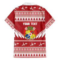 Personalised Tonga Rugby Christmas Hawaiian Shirt Mate Maa Tonga Ngatu Pattern - Polynesian Pride