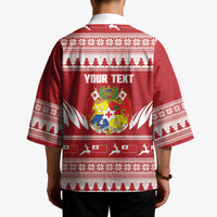 Personalised Tonga Rugby Christmas Kimono Mate Maa Tonga Ngatu Pattern - Polynesian Pride
