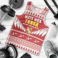 Personalised Tonga Rugby Christmas Men Tank Top Mate Maa Tonga Ngatu Pattern - Polynesian Pride