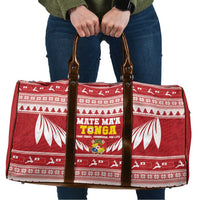 Tonga Rugby Christmas Travel Bag Mate Maa Tonga Ngatu Pattern - Polynesian Pride