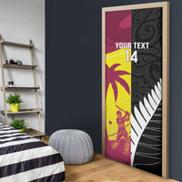 New Zealand and West Indies Cricket Custom Door Cover Black Cap Windies Together - Polynesian Pride