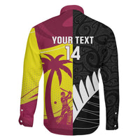 New Zealand and West Indies Cricket Custom Family Matching Long Sleeve Bodycon Dress and Hawaiian Shirt Black Cap Windies Together LT14 - Polynesian Pride