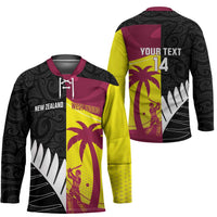 New Zealand and West Indies Cricket Custom Hockey Jersey Black Cap Windies Together - Polynesian Pride