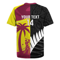New Zealand and West Indies Cricket Custom Rugby Jersey Black Cap Windies Together - Polynesian Pride