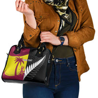 New Zealand and West Indies Cricket Custom Shoulder Handbag Black Cap Windies Together - Polynesian Pride