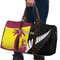 New Zealand and West Indies Cricket Custom Travel Bag Black Cap Windies Together - Polynesian Pride