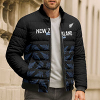 New Zealand Silver Fern Cricket Custom Bomber Puffer Jacket Black Cap T20 Version - Polynesian Pride