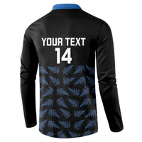 New Zealand Silver Fern Cricket Custom Button Sweatshirt Black Cap T20 Version - Polynesian Pride