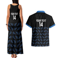 New Zealand Silver Fern Cricket Custom Couples Matching Tank Maxi Dress and Hawaiian Shirt Black Cap T20 Version LT14 - Polynesian Pride