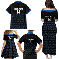New Zealand Silver Fern Cricket Custom Family Matching Puletasi and Hawaiian Shirt Black Cap T20 Version LT14 - Polynesian Pride