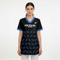 New Zealand Silver Fern Cricket Custom Scrub Top Black Cap T20 Version - Polynesian Pride