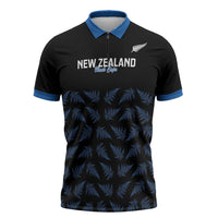 New Zealand Silver Fern Cricket Custom Zipper Polo Shirt Black Cap T20 Version - Polynesian Pride