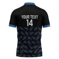 New Zealand Silver Fern Cricket Custom Zipper Polo Shirt Black Cap T20 Version - Polynesian Pride