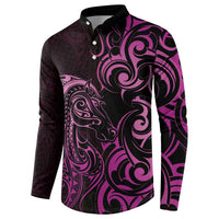 Pink Aoteara Horse Racing Button Sweatshirt NZ Maori Pattern