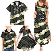 Born And Raised Aloha Hawaii Family Matching Summer Maxi Dress and Hawaiian Shirt Kanaka Kakau Hawaiian Tiare Pakalana Lei LT14 - Polynesian Pride