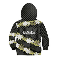 Born And Raised Aloha Hawaii Kid Hoodie Kanaka Kakau Hawaiian Tiare Pakalana Lei LT14 - Polynesian Pride