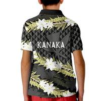 Born And Raised Aloha Hawaii Kid Polo Shirt Kanaka Kakau Hawaiian Tiare Pakalana Lei LT14 - Polynesian Pride