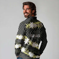 Born And Raised Aloha Hawaii Long Sleeve Polo Shirt Kanaka Kakau Hawaiian Tiare Pakalana Lei LT14 - Polynesian Pride
