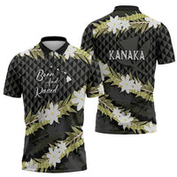 Born And Raised Aloha Hawaii Zipper Polo Shirt Kanaka Kakau Hawaiian Tiare Pakalana Lei LT14 - Polynesian Pride