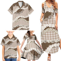 Brown Hawaii Tiare and Shell Lei Family Matching Summer Maxi Dress and Hawaiian Shirt Hawaiian Palaka Luxury Vibes LT14 - Polynesian Pride
