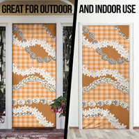 Orange Hawaii Tiare and Shell Lei Door Cover Hawaiian Palaka Luxury Vibes - Polynesian Pride