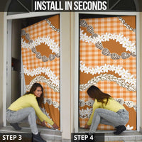 Orange Hawaii Tiare and Shell Lei Door Cover Hawaiian Palaka Luxury Vibes - Polynesian Pride