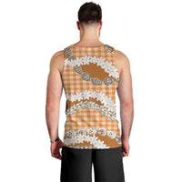 Orange Hawaii Tiare and Shell Lei Men Tank Top Hawaiian Palaka Luxury Vibes - Polynesian Pride
