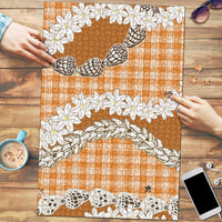 Orange Hawaii Tiare and Shell Lei Puzzle Hawaiian Palaka Luxury Vibes - Polynesian Pride