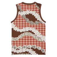 Red Hawaii Tiare and Shell Lei Basketball Jersey Hawaiian Palaka Luxury Vibes - Polynesian Pride