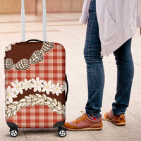 Red Hawaii Tiare and Shell Lei Luggage Cover Hawaiian Palaka Luxury Vibes LT14 Red - Polynesian Pride