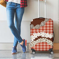 Red Hawaii Tiare and Shell Lei Luggage Cover Hawaiian Palaka Luxury Vibes LT14 - Polynesian Pride