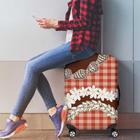 Red Hawaii Tiare and Shell Lei Luggage Cover Hawaiian Palaka Luxury Vibes LT14 - Polynesian Pride