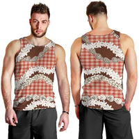 Red Hawaii Tiare and Shell Lei Men Tank Top Hawaiian Palaka Luxury Vibes - Polynesian Pride