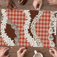 Red Hawaii Tiare and Shell Lei Puzzle Hawaiian Palaka Luxury Vibes - Polynesian Pride