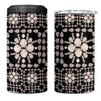 Aloha Hawaii Shell Quilt 4 in 1 Can Cooler Tumbler Seamless Style LT14 One Size: 16 oz Black - Polynesian Pride