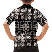 Aloha Hawaii Shell Quilt Family Matching Off The Shoulder Long Sleeve Dress and Hawaiian Shirt Seamless Style - Polynesian Pride